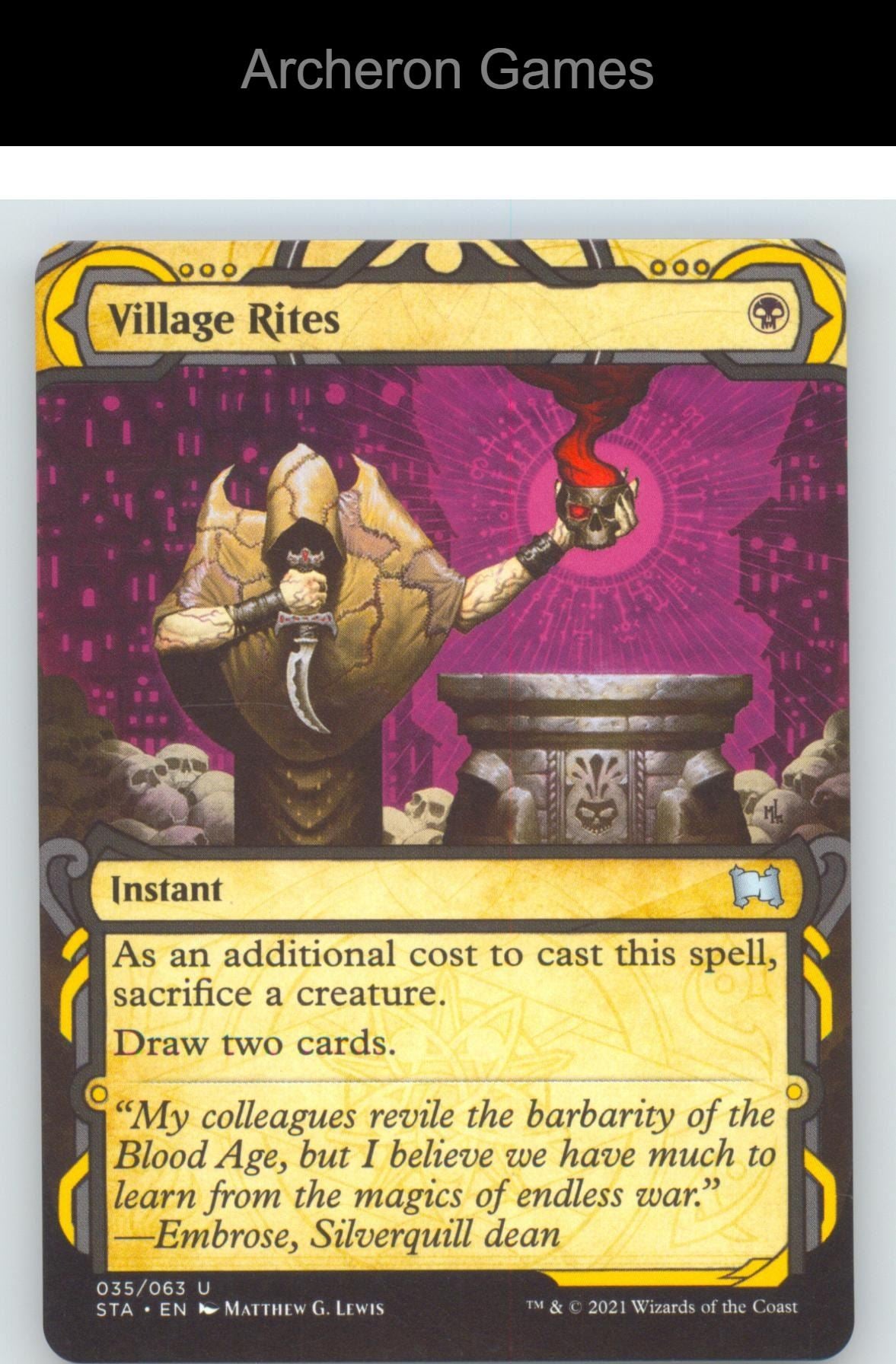 Village Rites STA 35 UC MTG Card Strixhaven: Mystical Archives