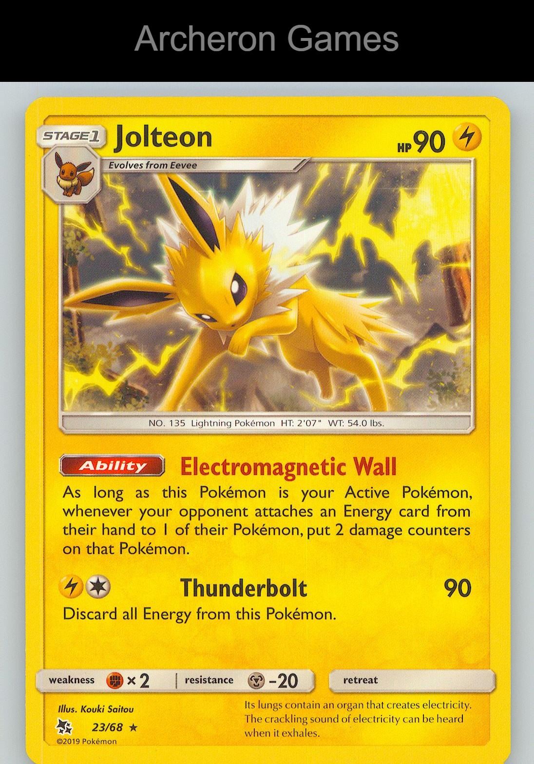 Pokemon Card Jolteon HIF 23/68 R Hidden Fates