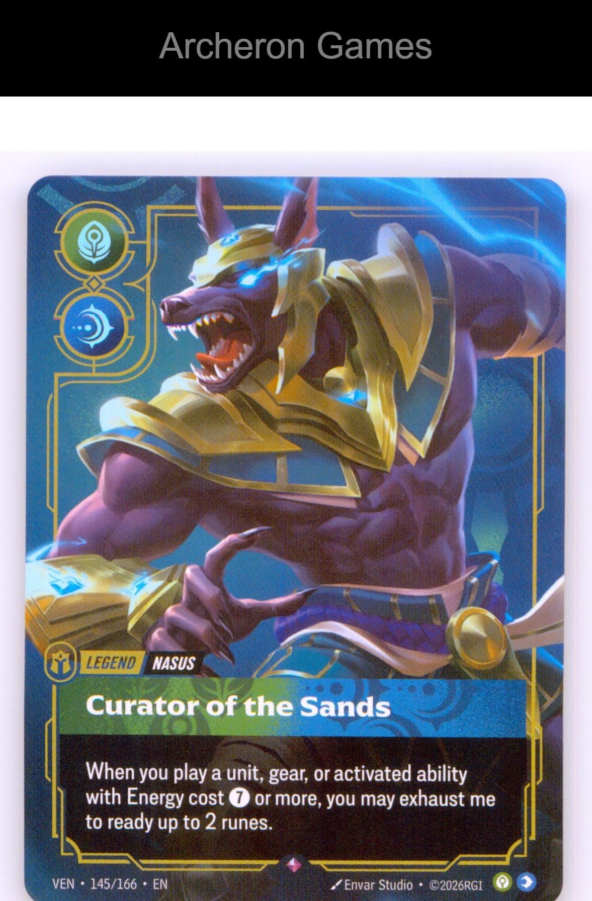 Nasus - Curator of the Sands VEN 145/166 R Vendetta Riftbound Card