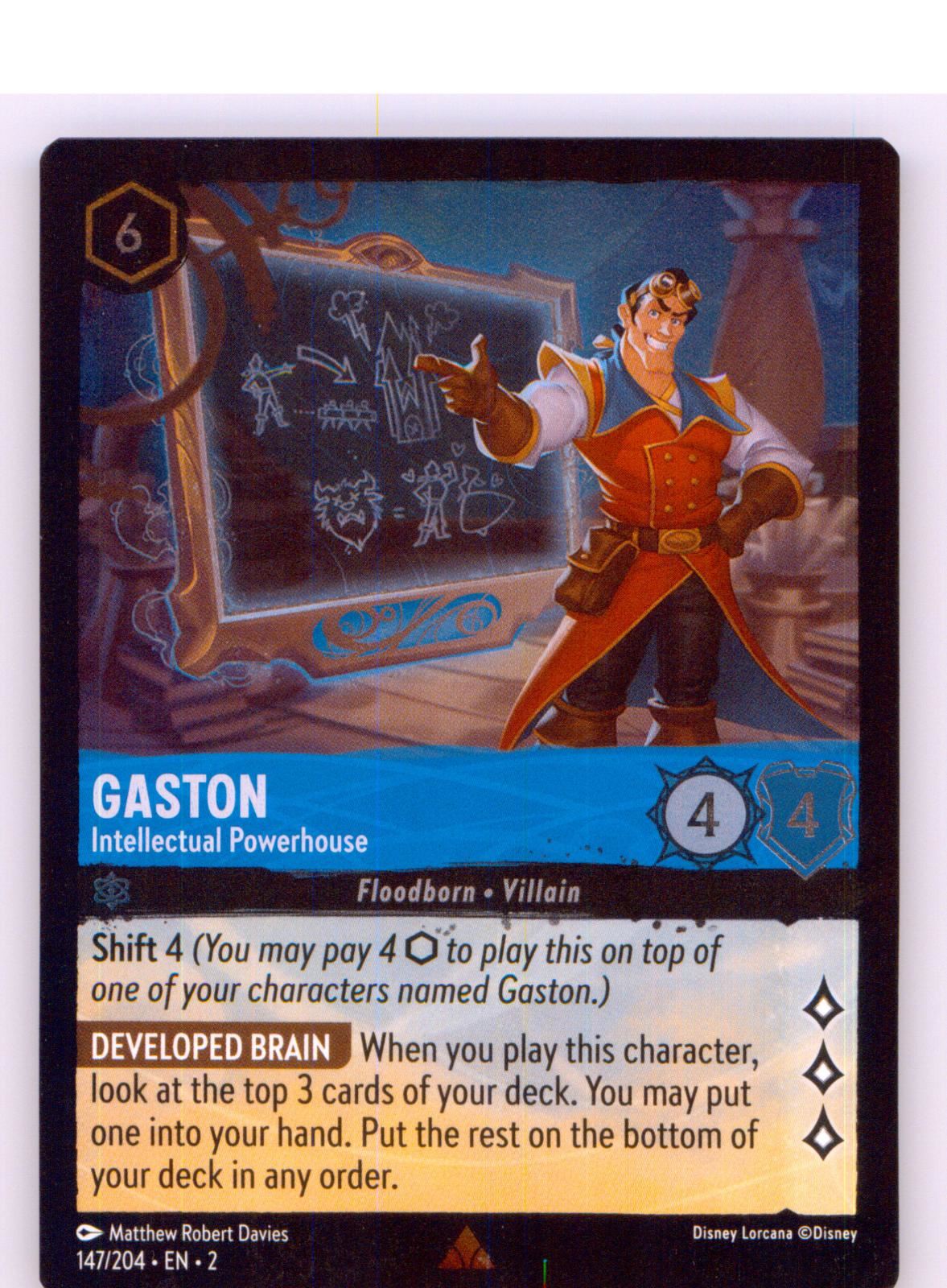 Gaston - Intellectual Powerhouse 147/204 Rise of the Floodborn Cold Foil NM/M