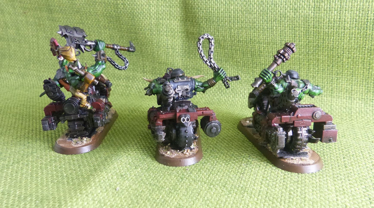 Ork Warbikes Painted - Orks - Warhammer AoS 40k #A