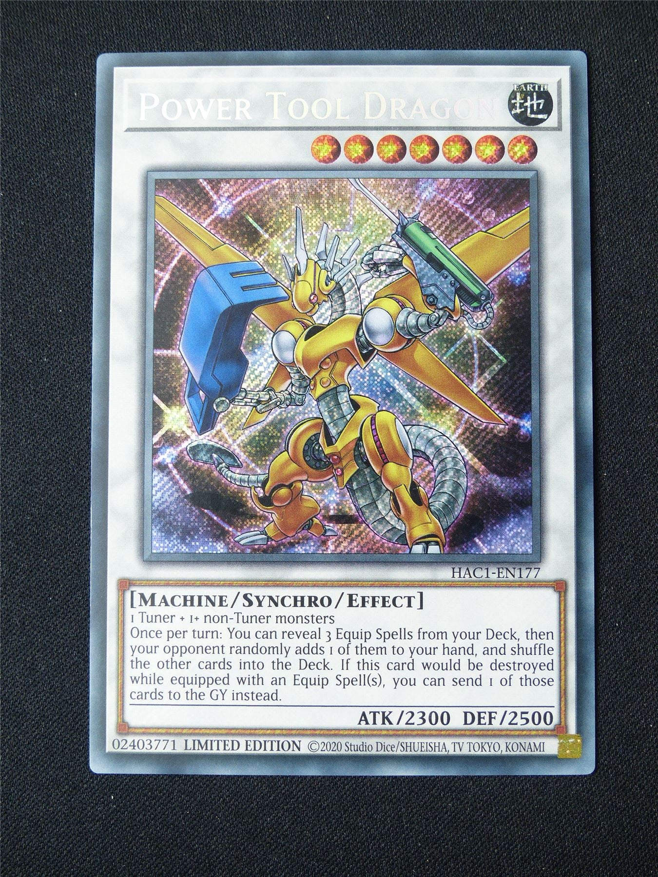 Power Tool Dragon HAC1 Secret Rare - lim ed Yugioh Card #1V2