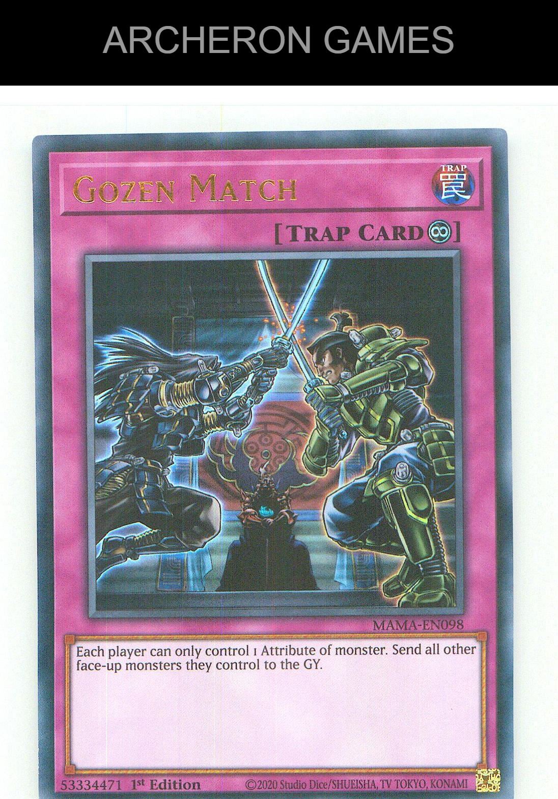 Gozen Match Ultra Rare YUGIOH Card 1st Edition