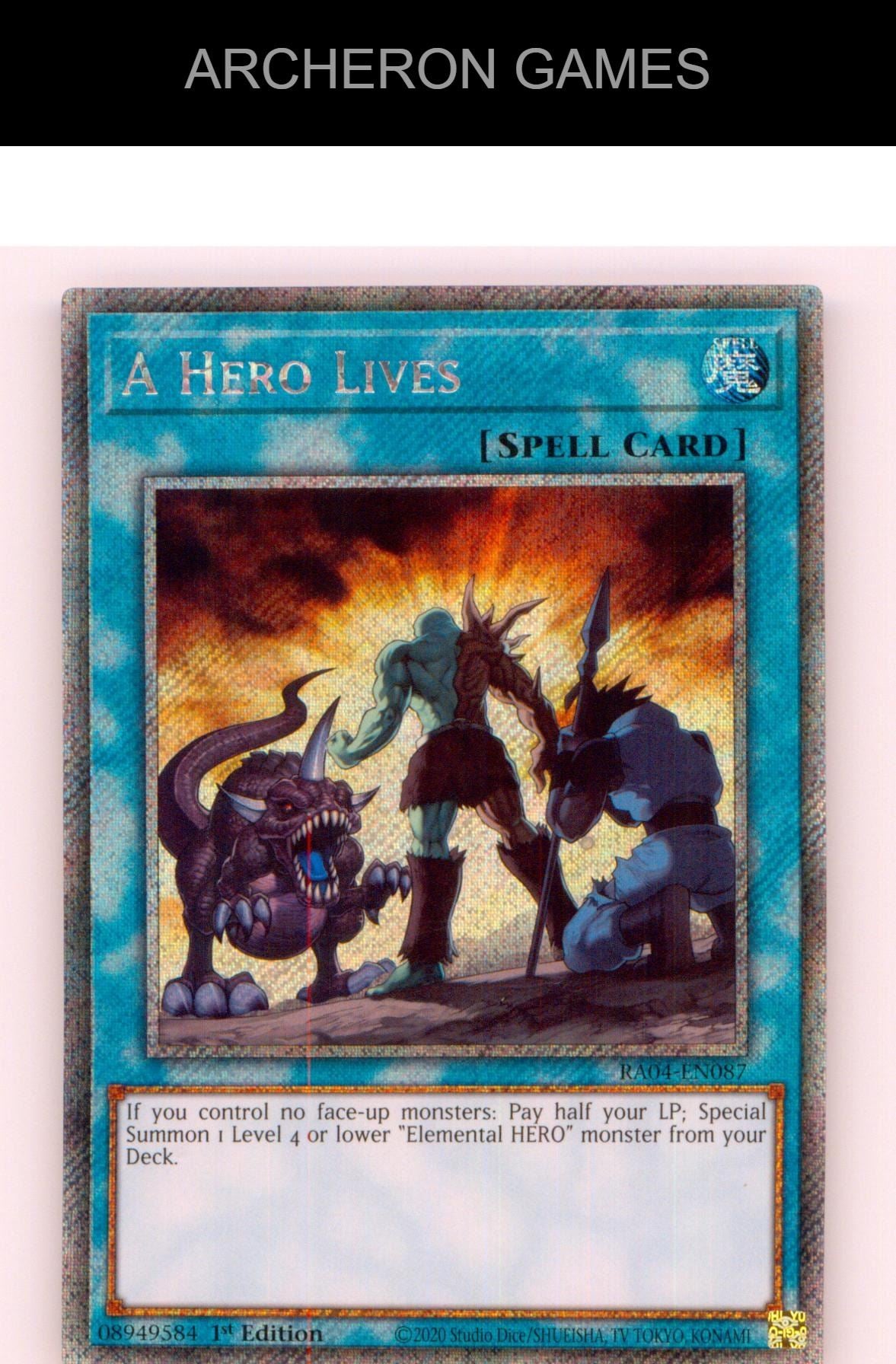 A Hero Lives (Platinum Secret Rare) Platinum Secret Rare YUGIOH Card 1st Edition