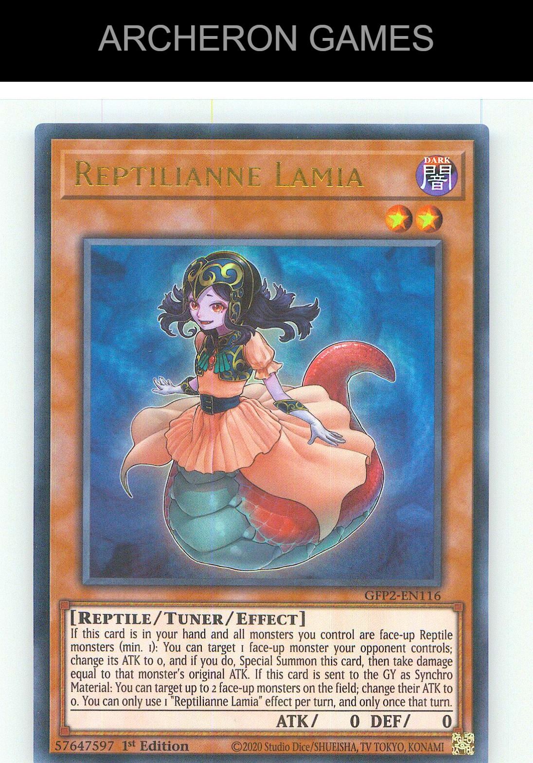 Reptilianne Lamia Ultra Rare YUGIOH Card 1st Edition
