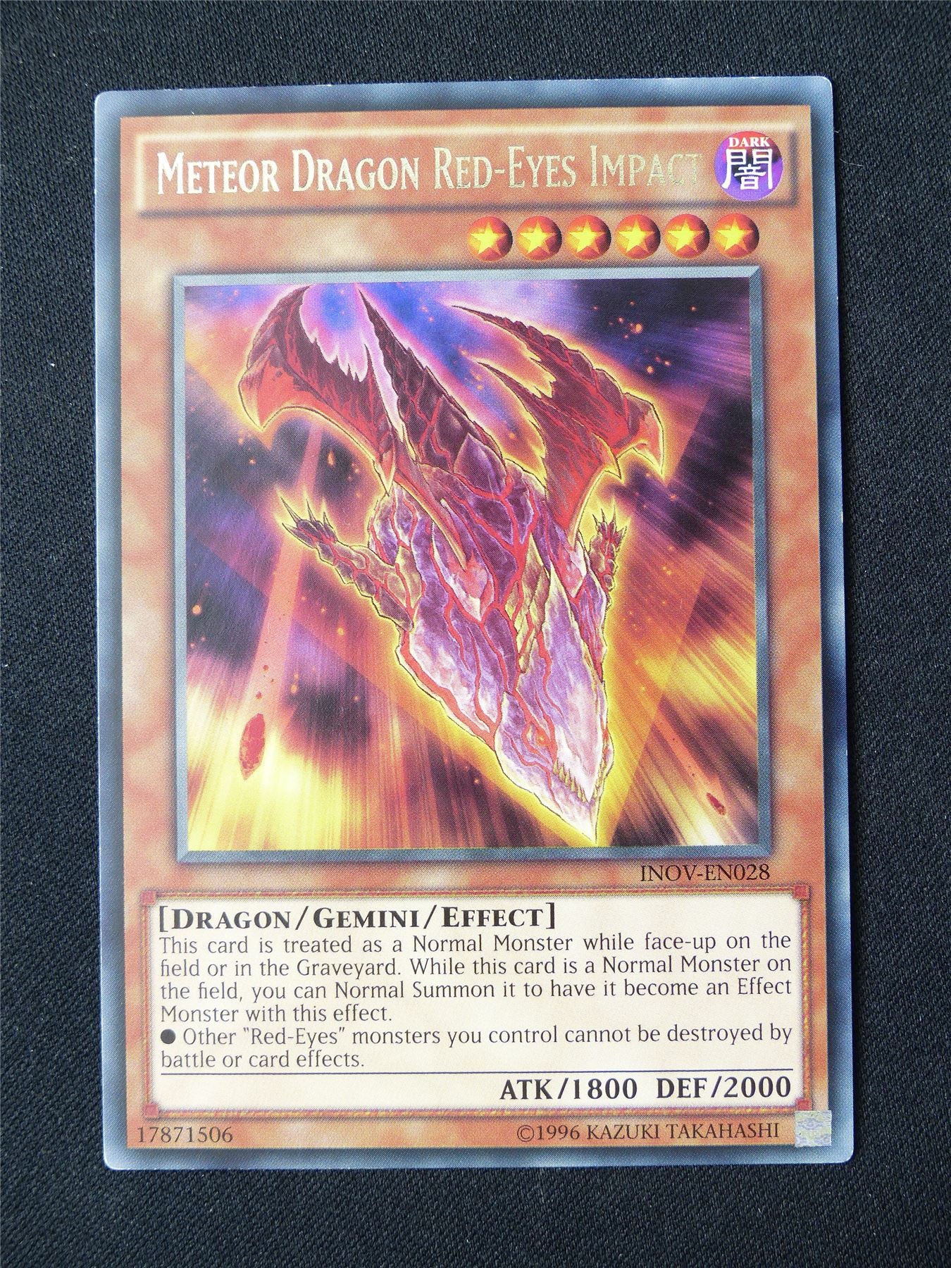 Meteor Dragon Red-Eyes Impact INOV Rare - Yugioh Card #8AN