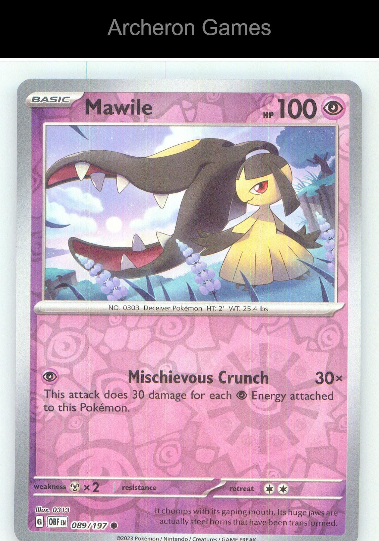 Pokemon Card Mawile OBF 089/197 C Obsidian Flames Reverse Holo