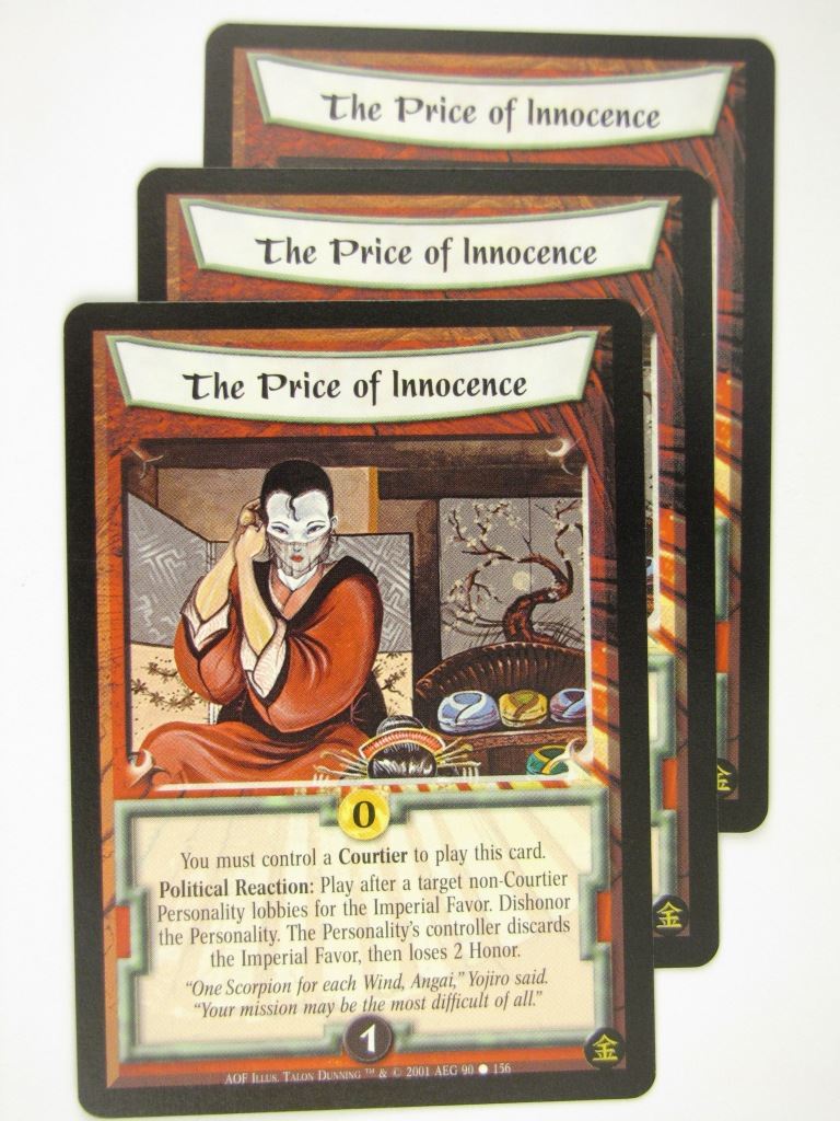 Vintage L5R Cards: THE PRICE OF INNOCENCE x3 # 16J77