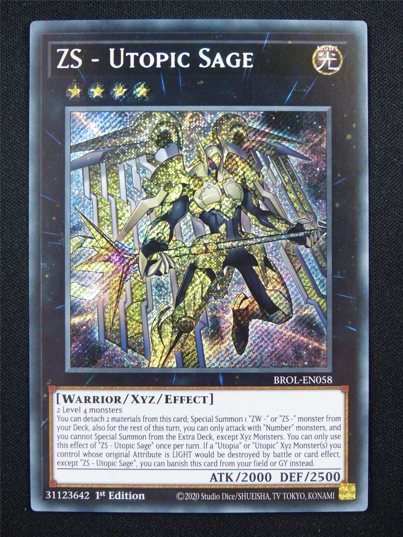 ZS - Utopic Sage BROL Secret Rare - 1st ed Yugioh Card #14X Archeron ZS - Utopic Sage BROL Secret Rare - 1st ed Yugioh Card #14X Archeron