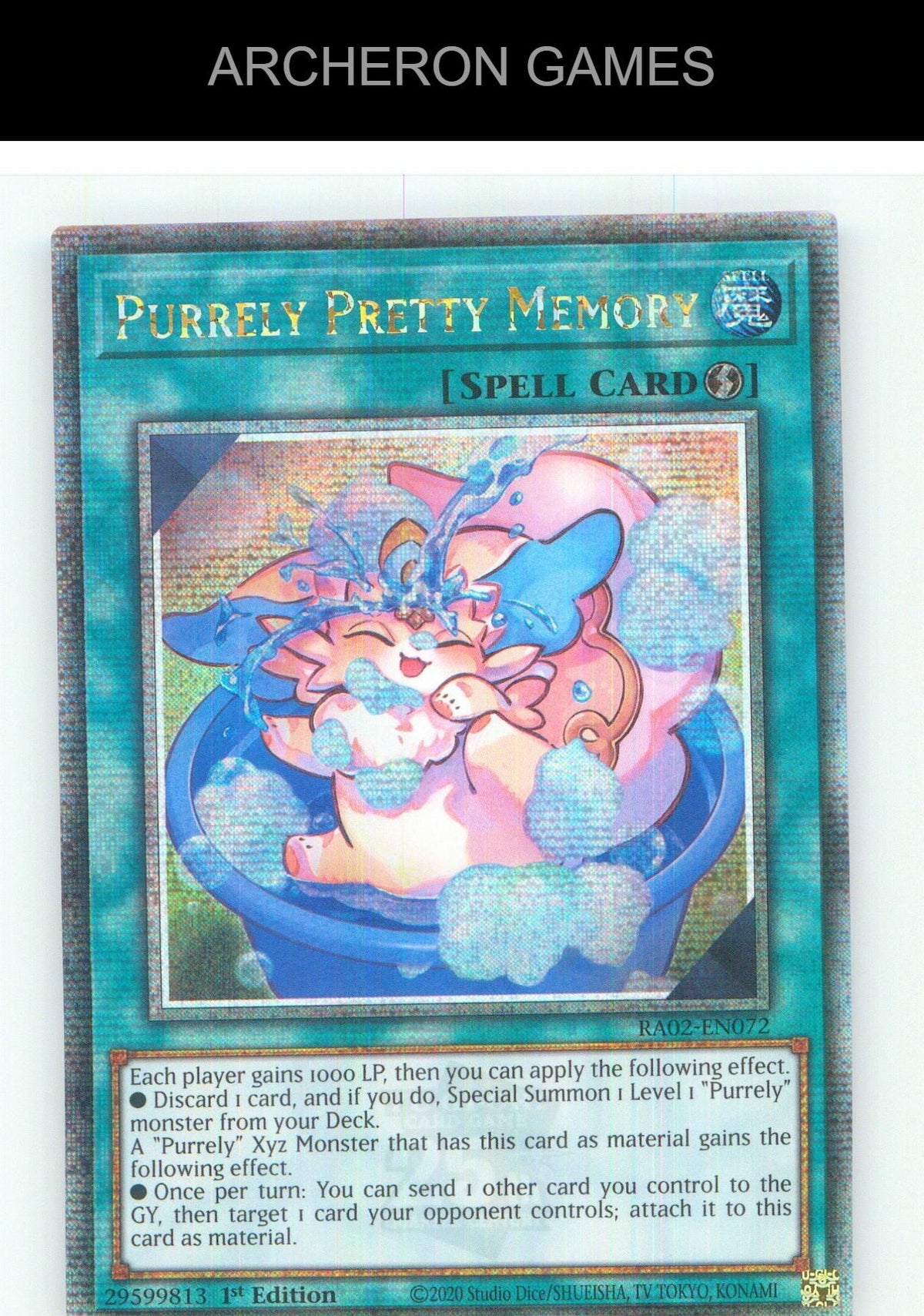 Purrely Pretty Memory (Quarter Century Secret Rare) YUGIOH Card 1st Edition