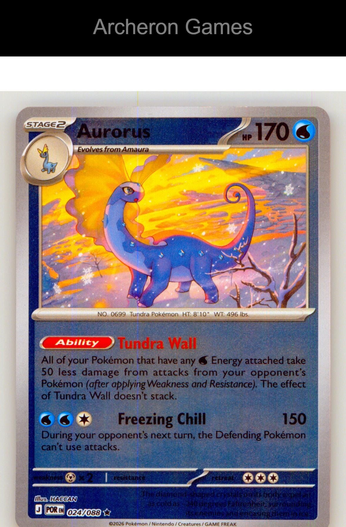 Pokemon Card Aurorus ME03 024/088 R Perfect Order Holo