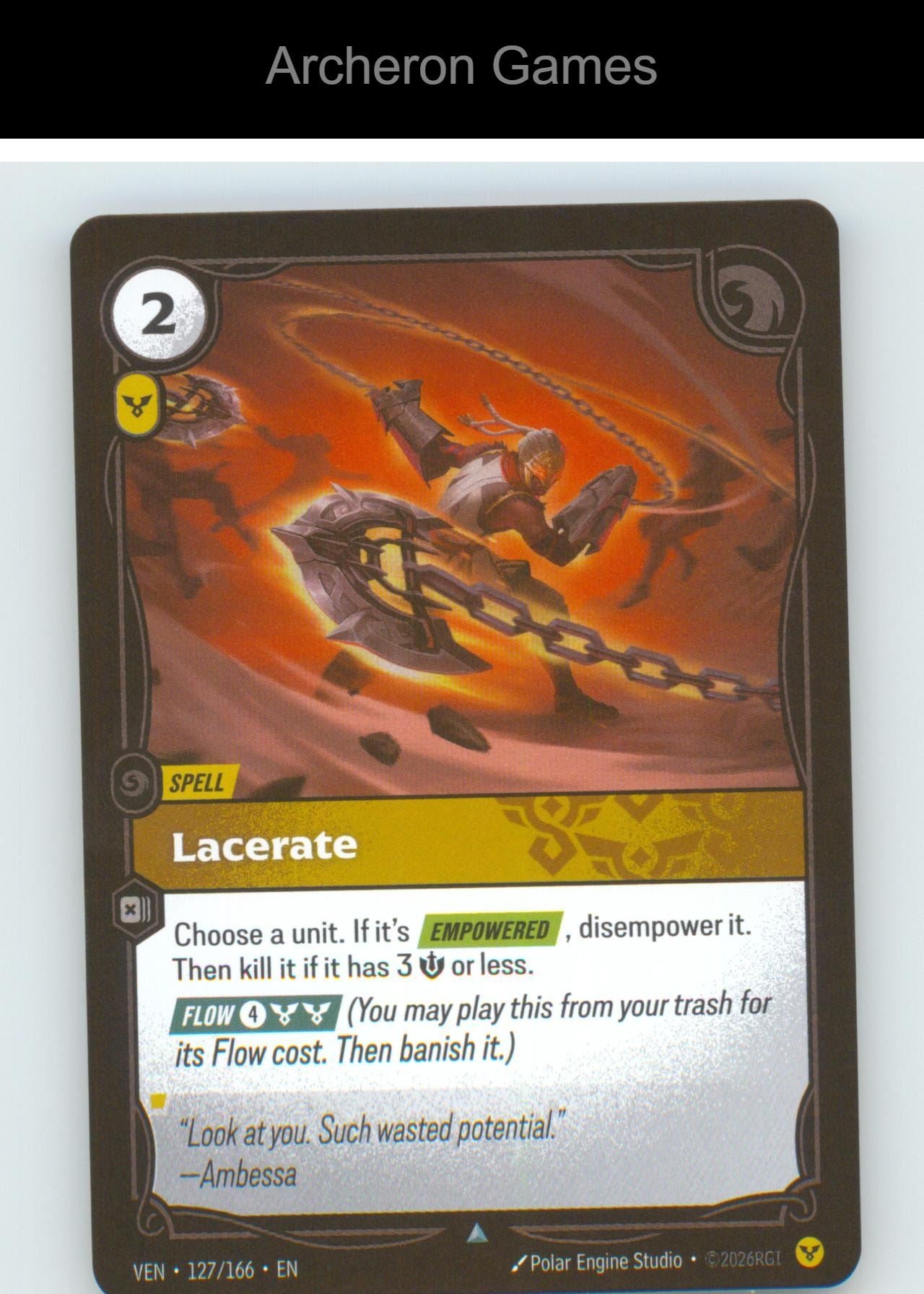 Lacerate VEN 127/166 UC Vendetta Riftbound Card Foil