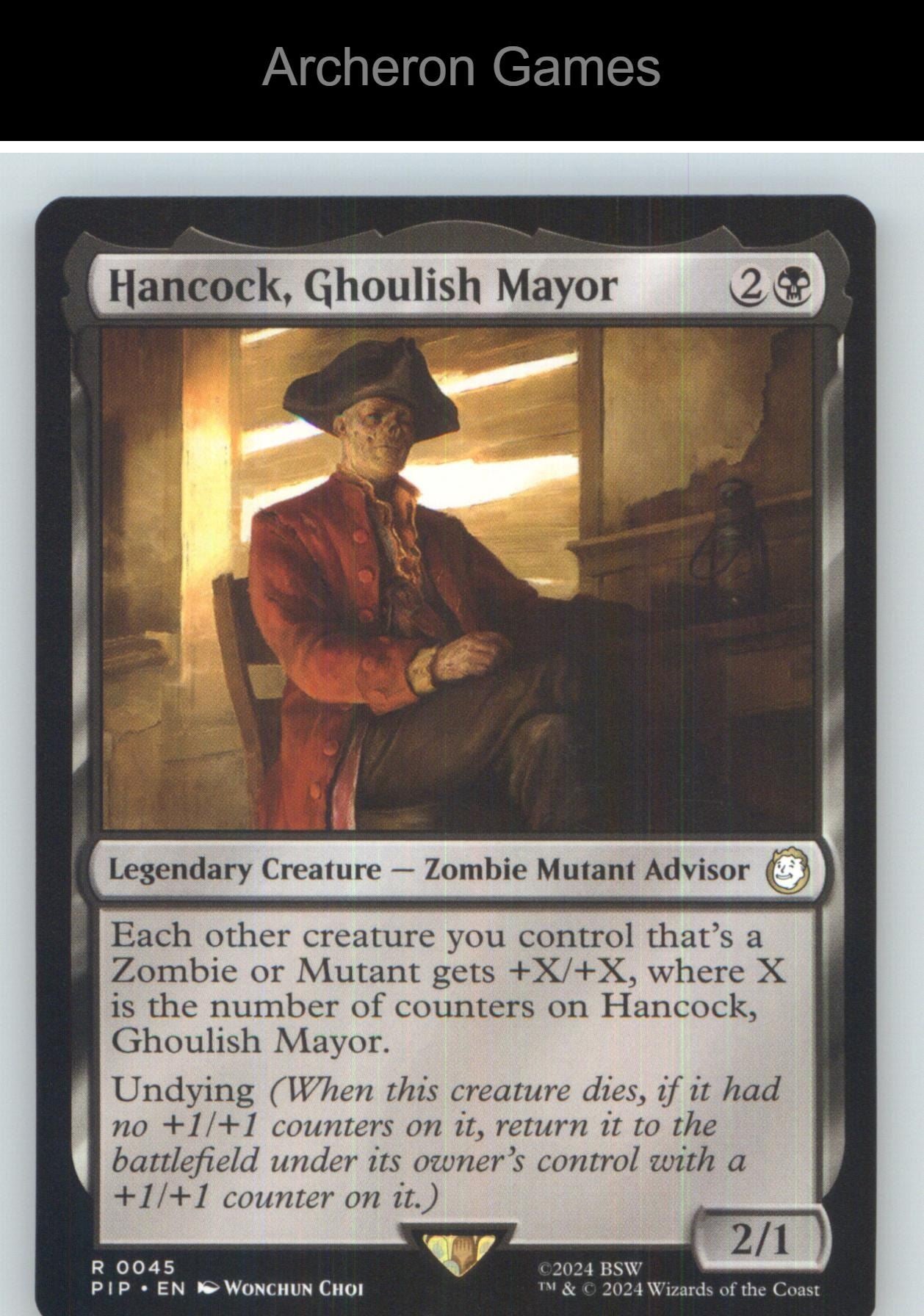 Hancock, Ghoulish Mayor PIP 45 R MTG Card NM/EX+