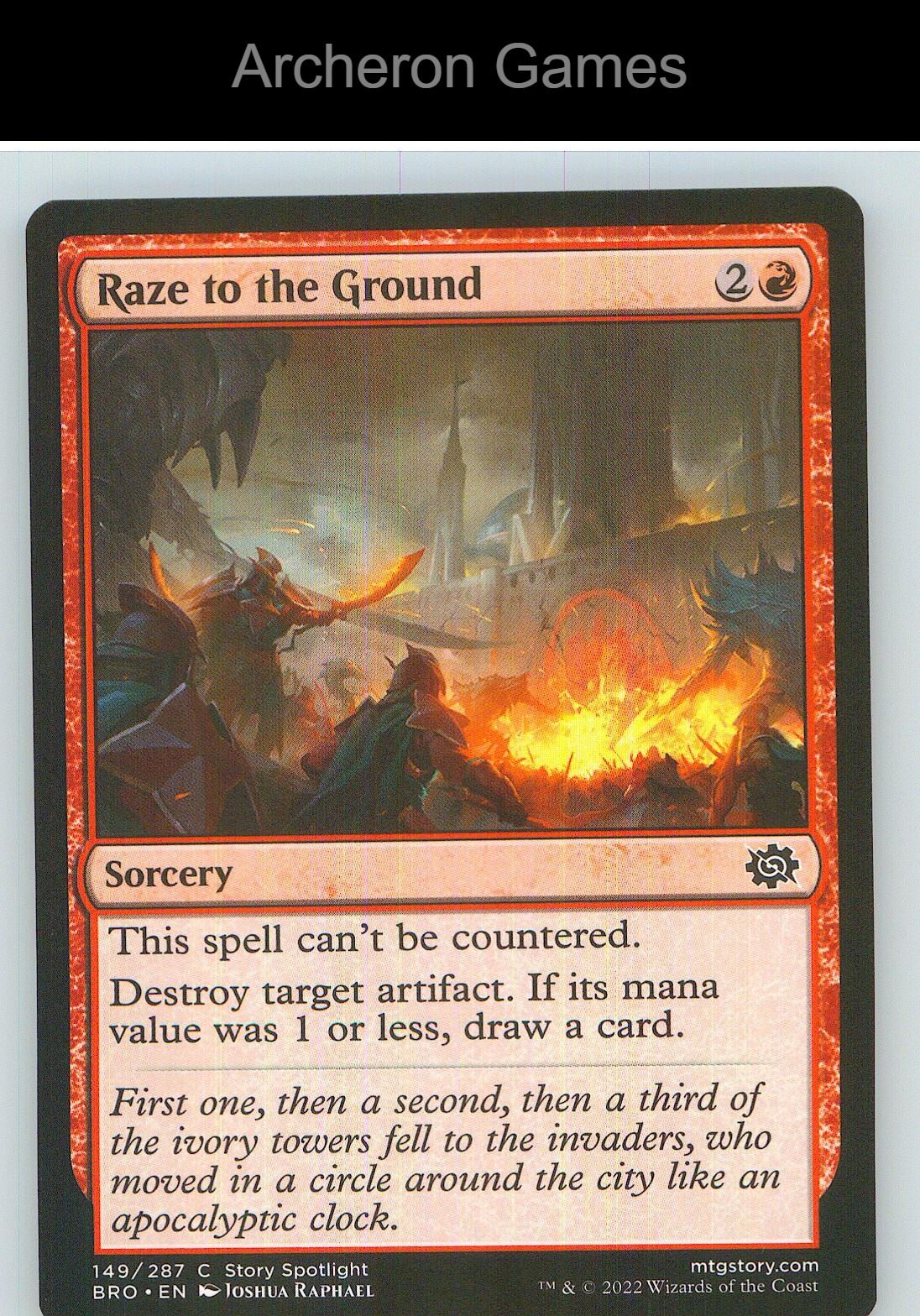 Raze to the Ground BRO 149 C MTG Card NM/EX+