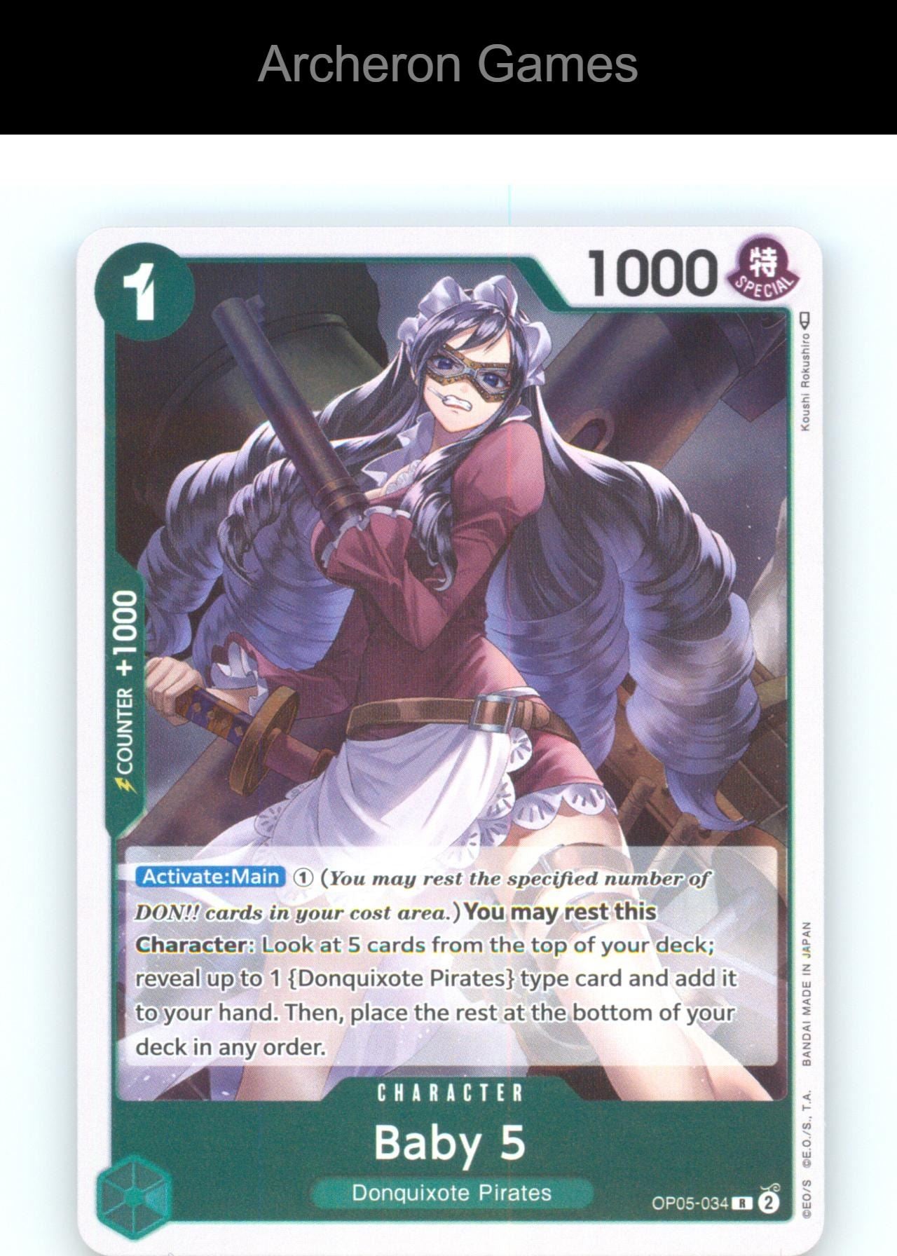 Baby 5 (Reprint) OP05-034 R One Piece Card NM/EX+ Foil