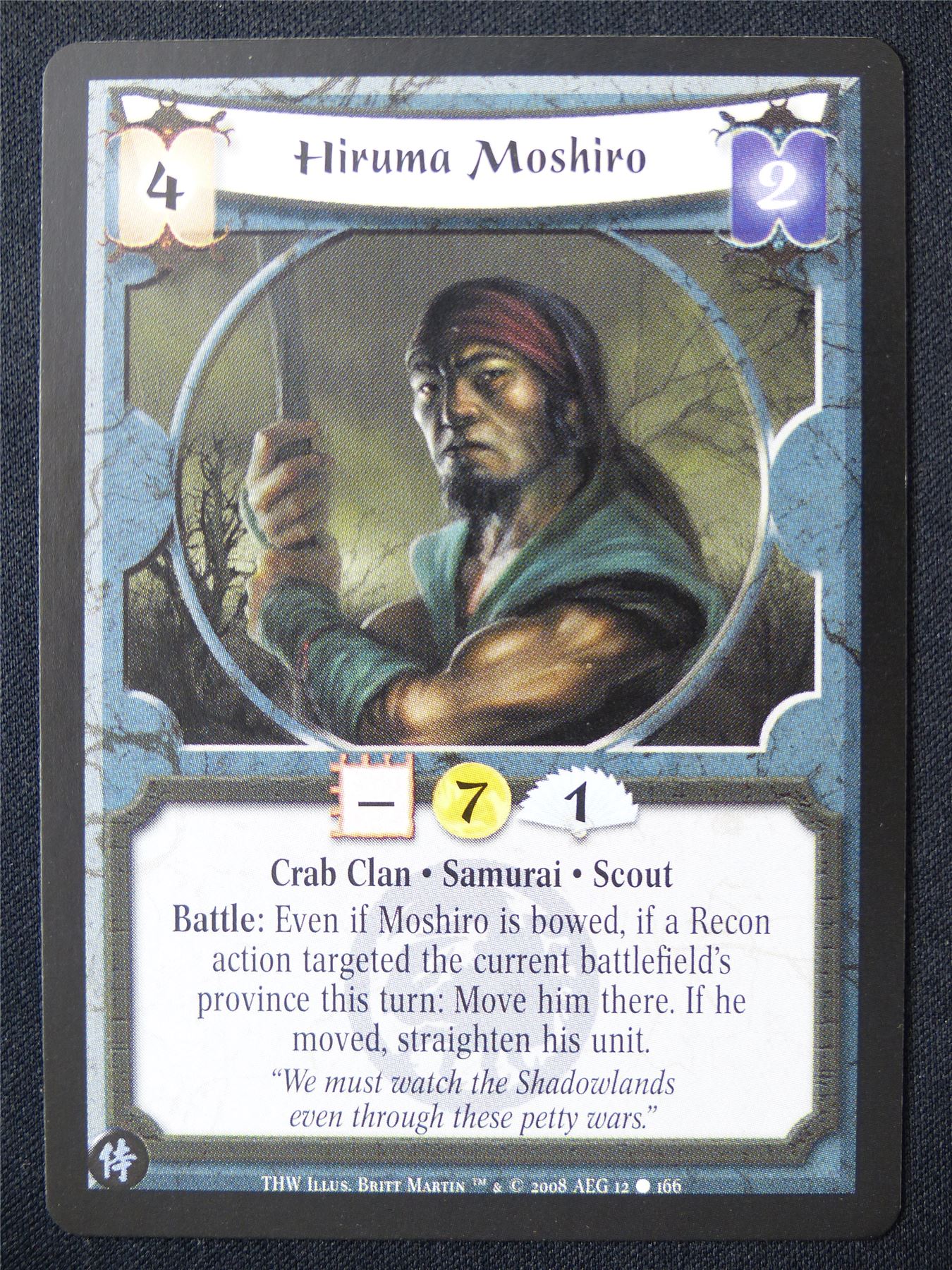 Hiruma Moshiro - THW - Legend of the Five Rings L5R Card #WY