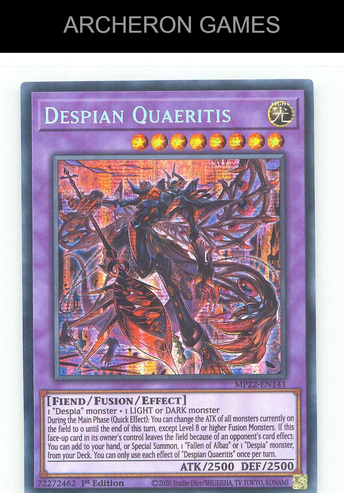 Despian Quaeritis Prismatic Secret Rare YUGIOH Card 1st Edition