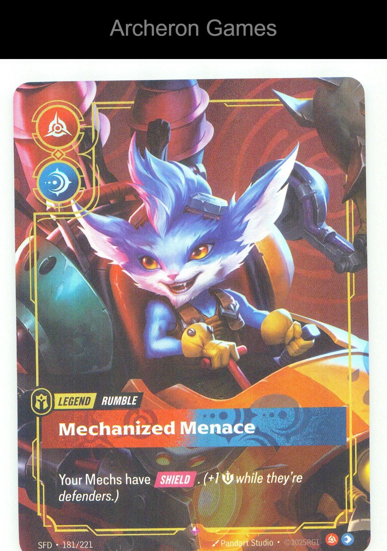 Rumble - Mechanized Menace SFD 181/221 R Spiritforged Riftbound Card Foil