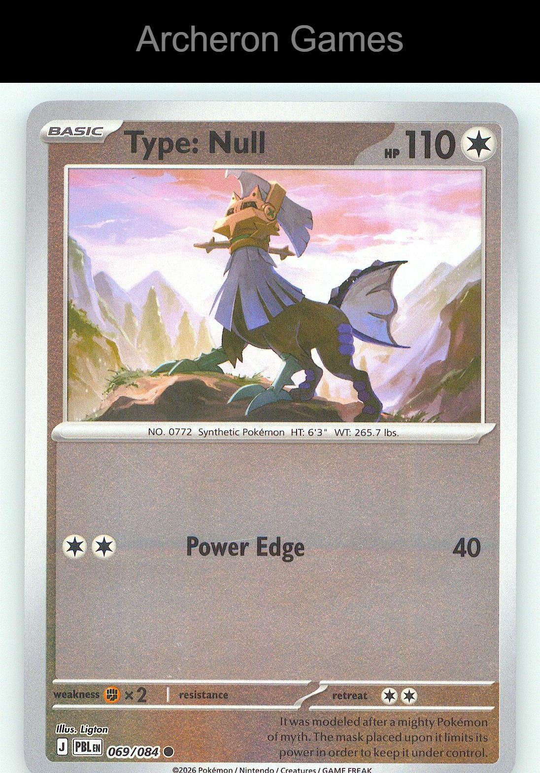 Pokemon Card Type: Null ME05 069/084 C Pitch Black Reverse Holo