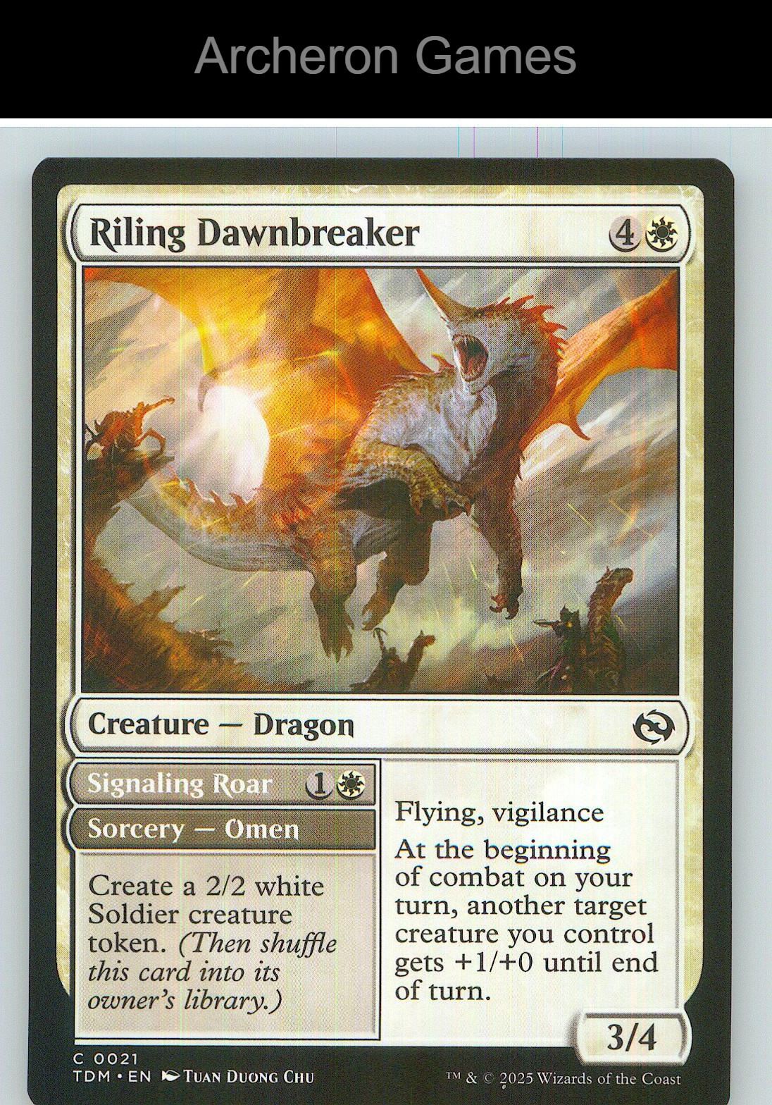 Riling Dawnbreaker TDM 21 C MTG Card NM/EX+