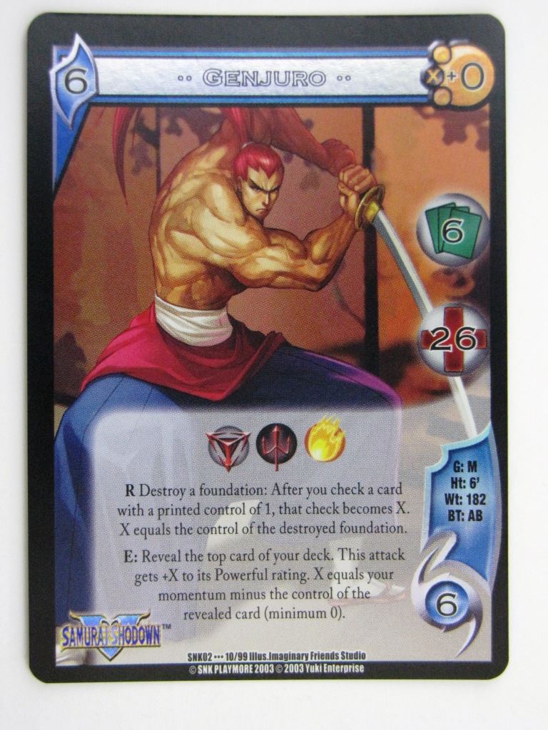 UFS Cards: GENJURO 10/99 RARE FOIL # 28G96