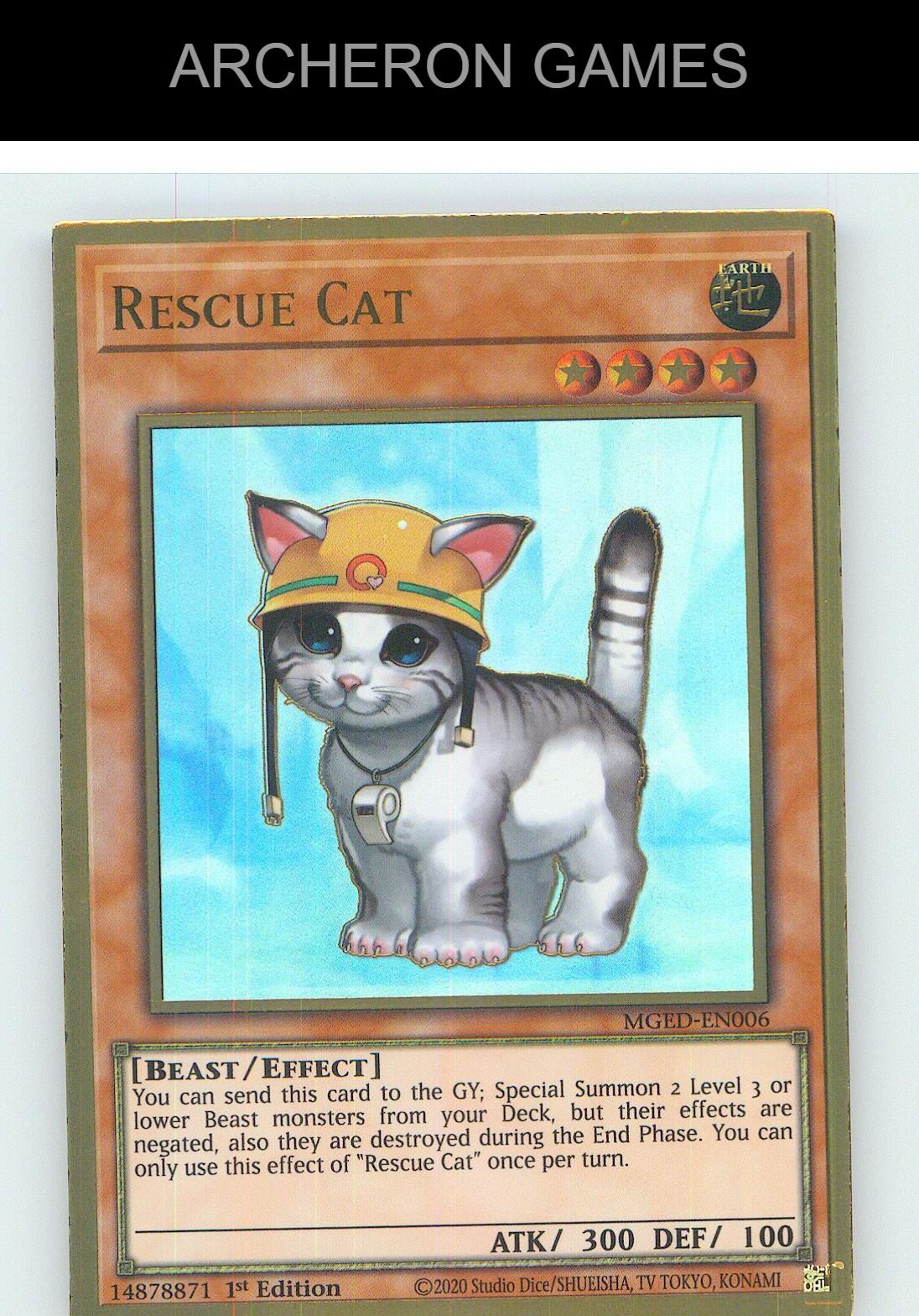 Rescue Cat Premium Gold Rare YUGIOH Card 1st Edition