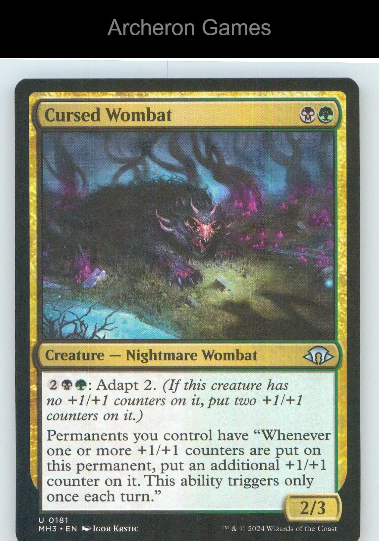 Cursed Wombat MH3 181 UC MTG Card NM/EX+