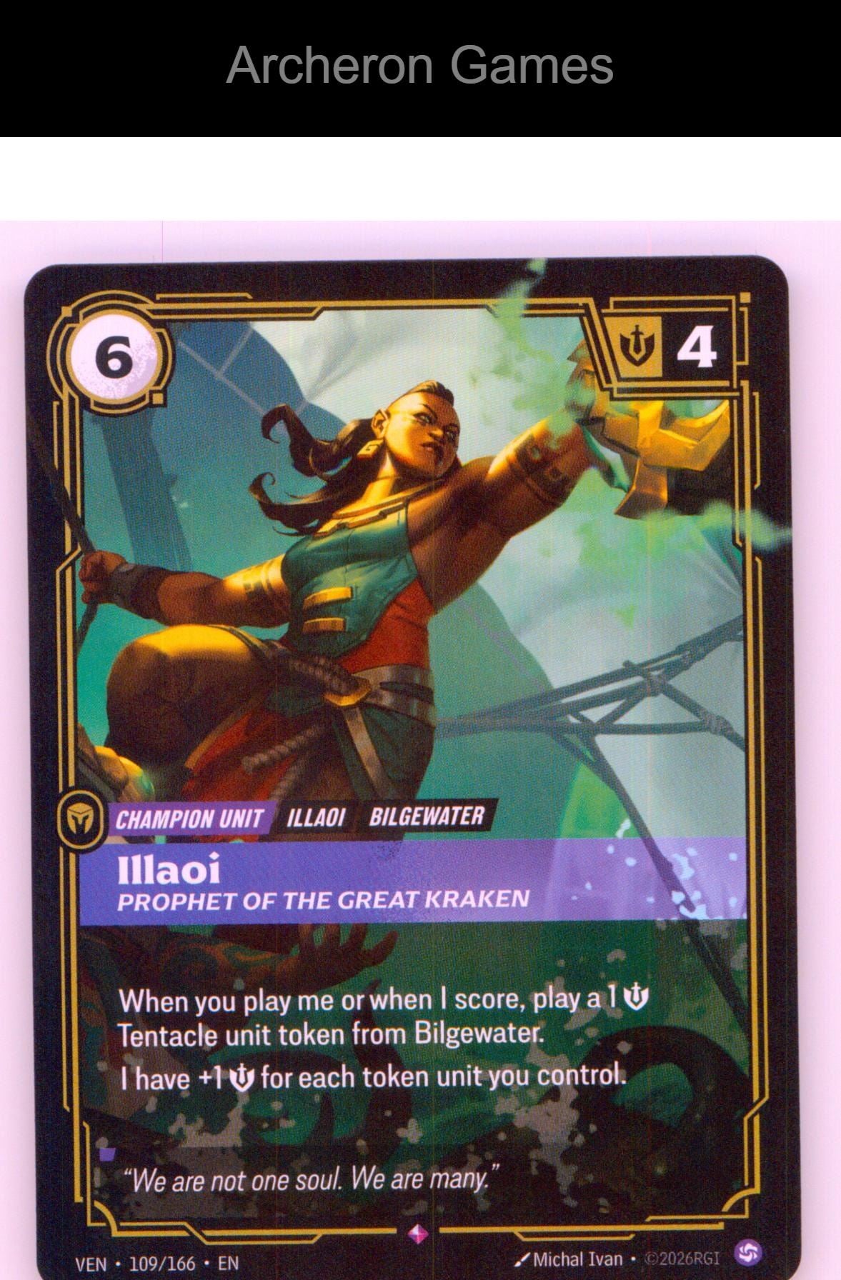 Illaoi - Prophet of the Great Kraken VEN 109/166 R Vendetta Riftbound Card