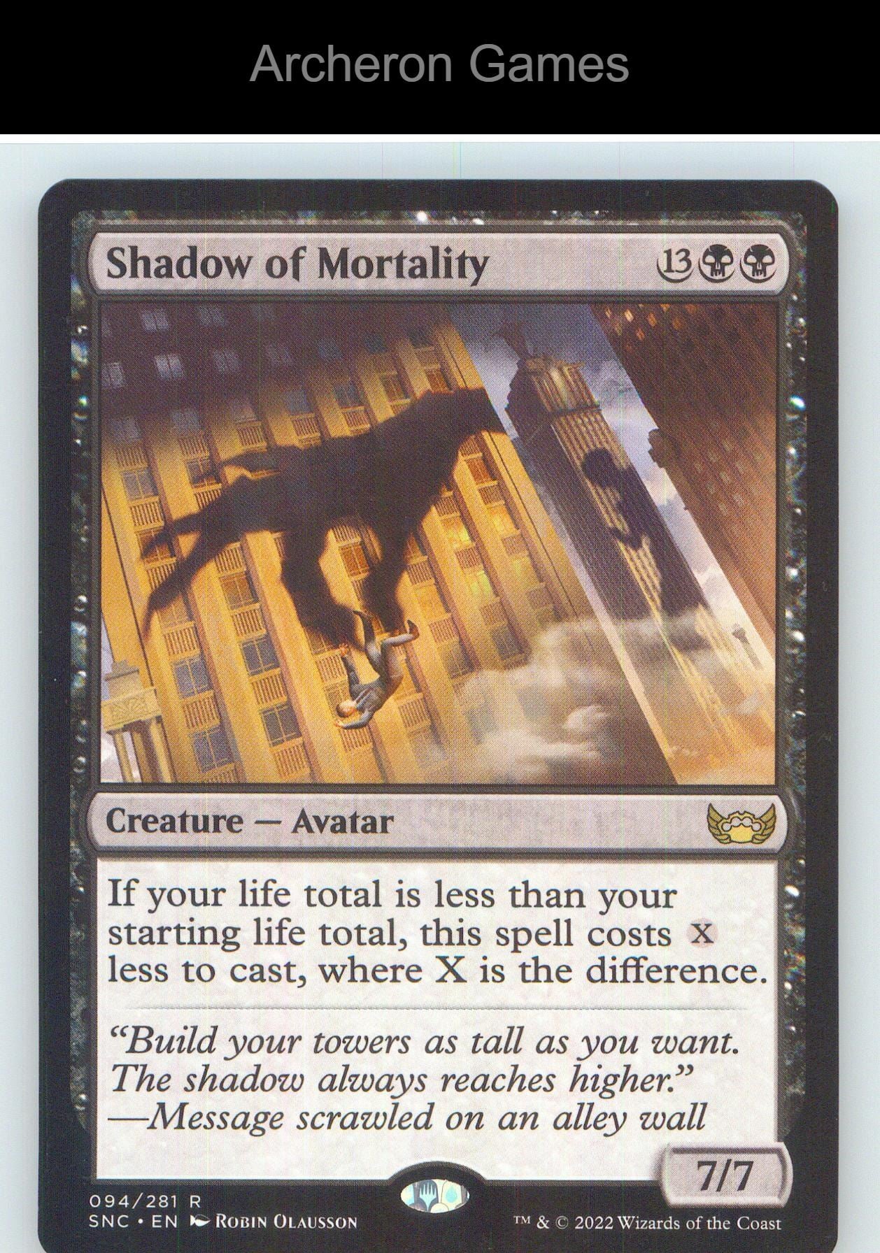 Shadow of Mortality SNC 94 R MTG Card NM/EX+