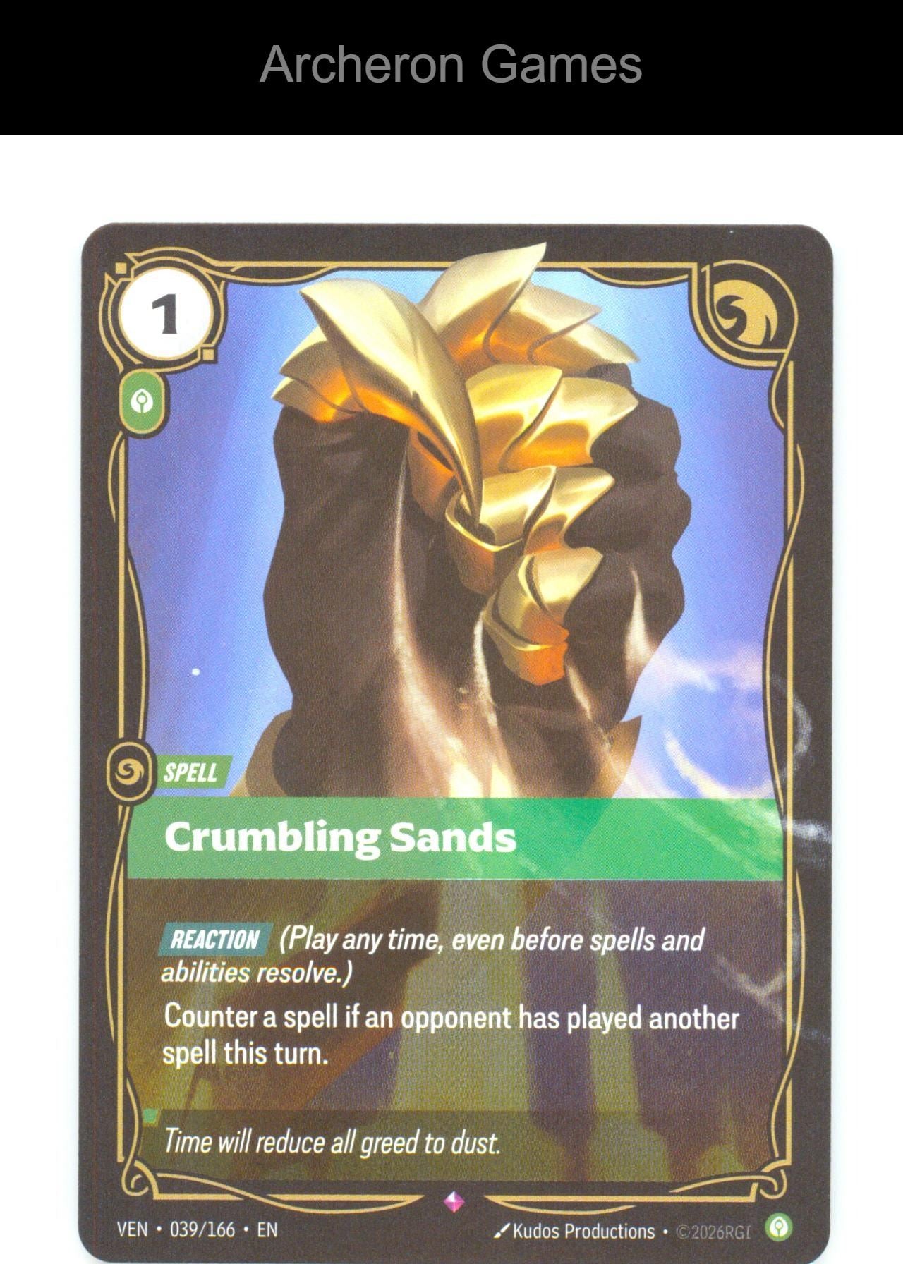 Crumbling Sands VEN 039/166 R Vendetta Riftbound Card Foil