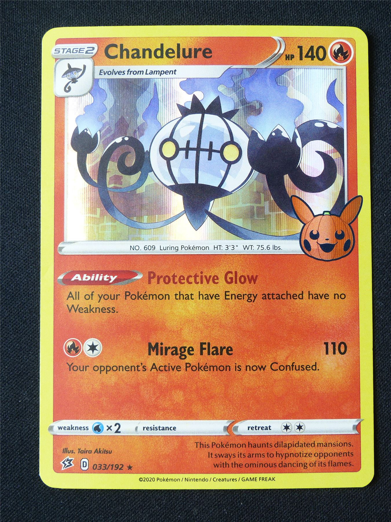 Chandelure 033/192 Halloween Holo - Pokemon Card #1B6 Archeron Chandelure 033/192 Halloween Holo - Pokemon Card #1B6 Archeron