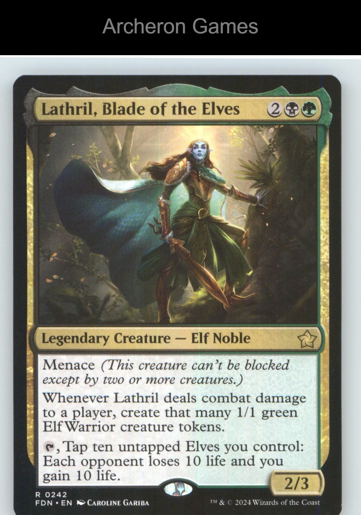 Lathril, Blade of the Elves FDN 242 R MTG Card NM/EX+