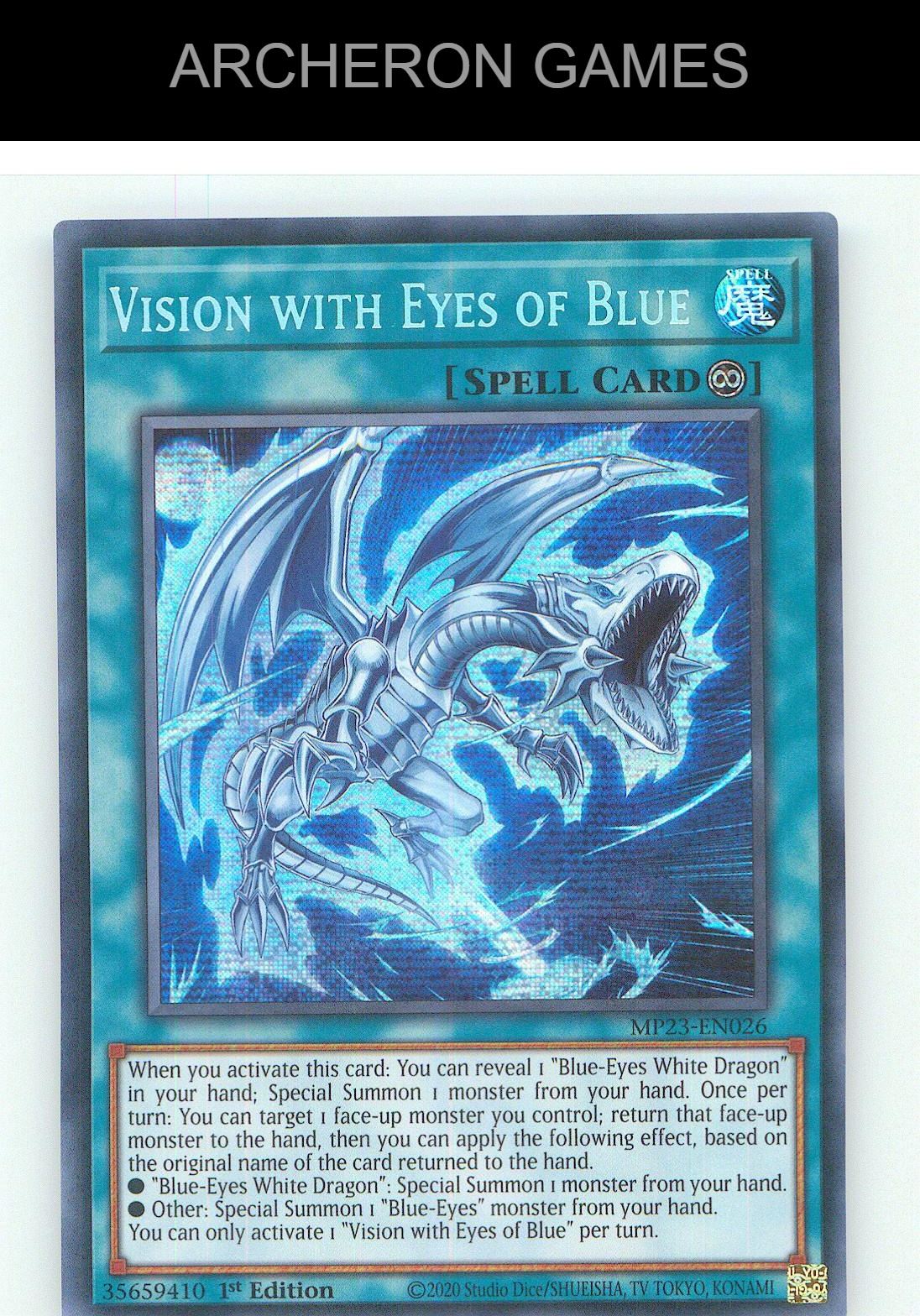 Vision with Eyes of Blue Prismatic Secret Rare YUGIOH Card 1st Edition
