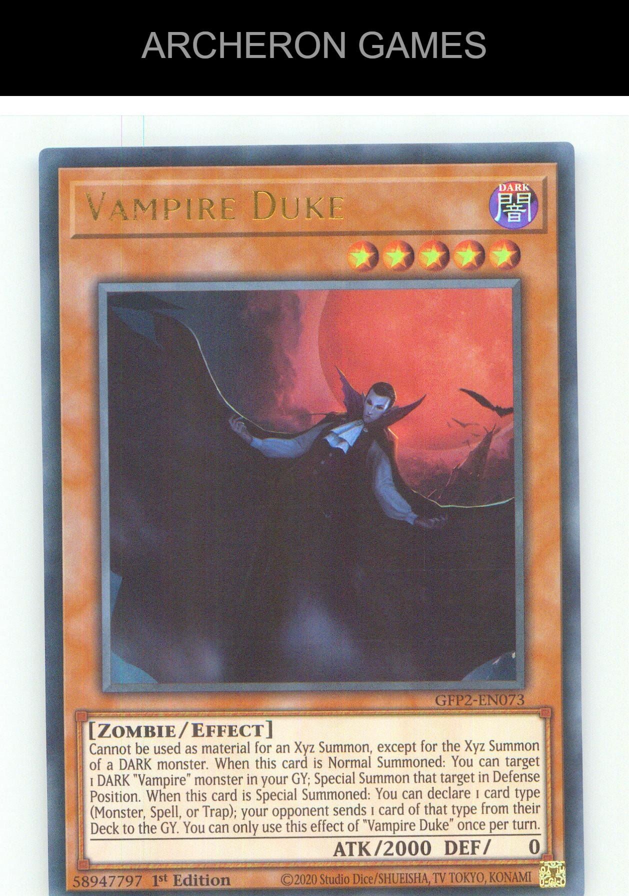 Vampire Duke UR YUGIOH Card 1st Edition