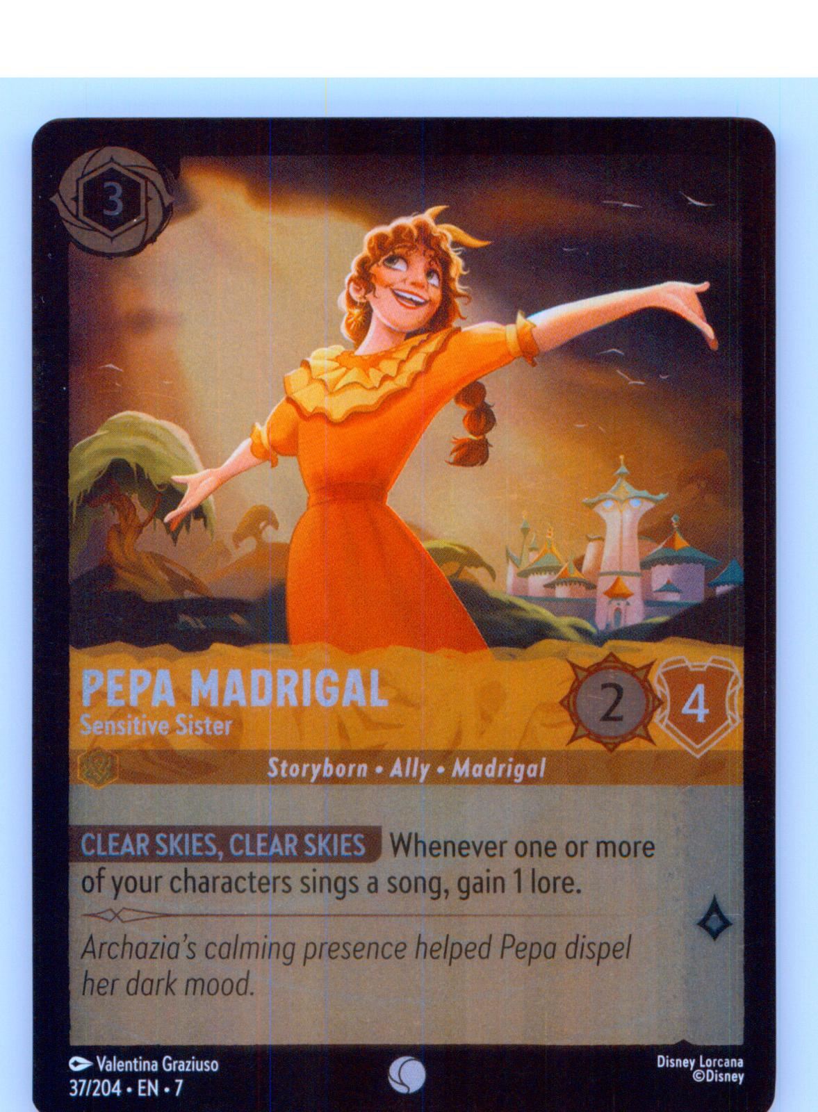 Pepa Madrigal - Sensitive Sister 37/204 Archazia's Island Lorcana Cold Foil NM/M