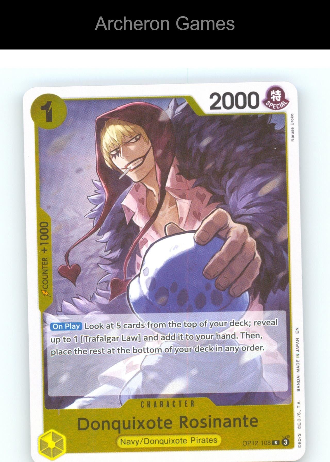 Donquixote Rosinante (108) OP12-108 R One Piece Card NM/EX+ Foil