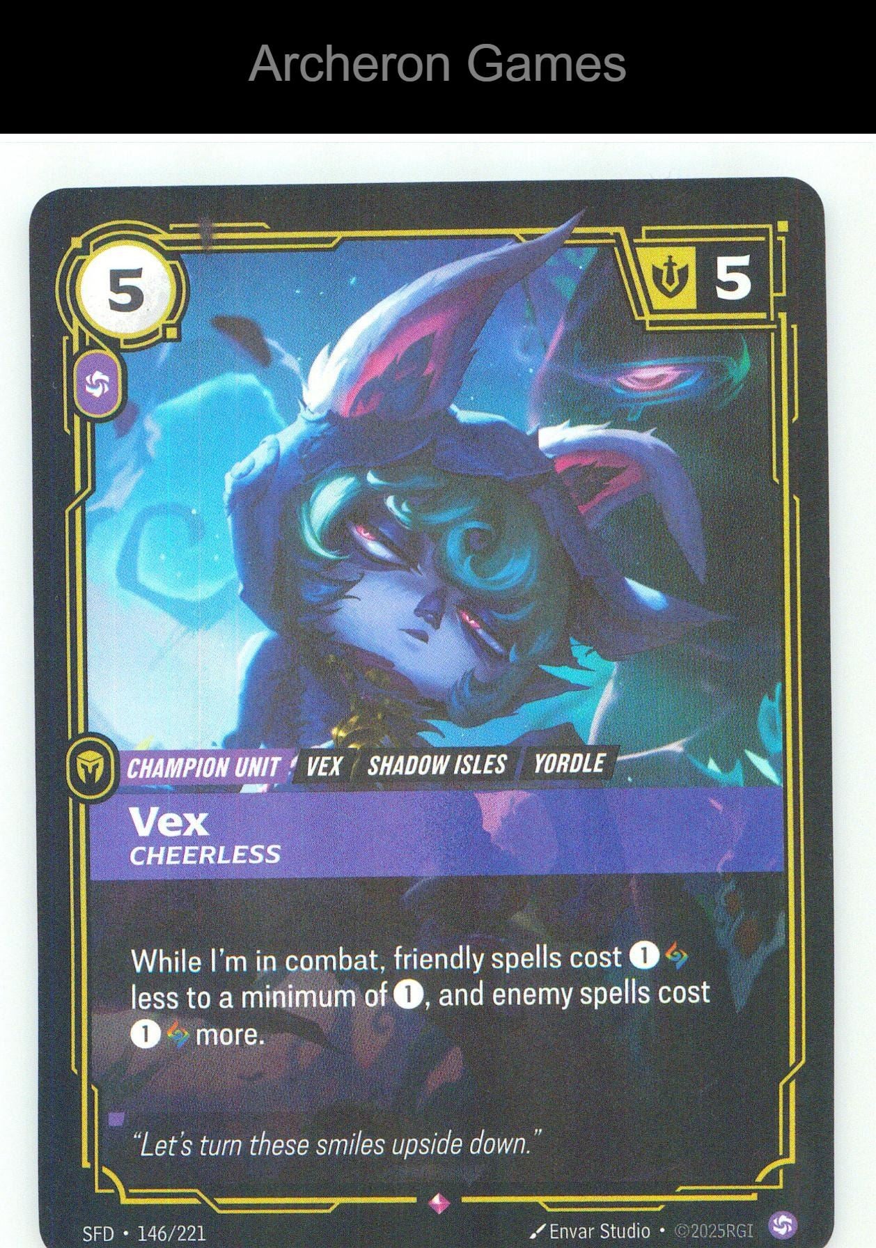 Vex - Cheerless SFD 146/221 R Spiritforged Riftbound Card Foil