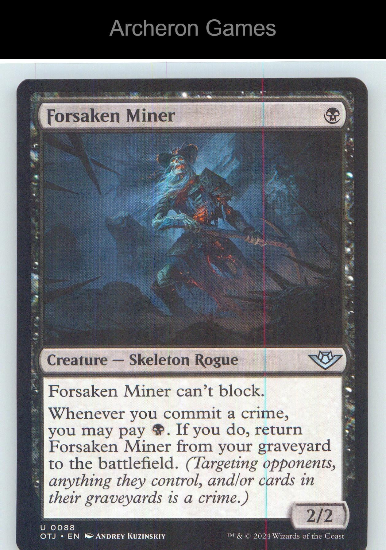 Forsaken Miner OTJ 88 UC MTG Card NM/EX+