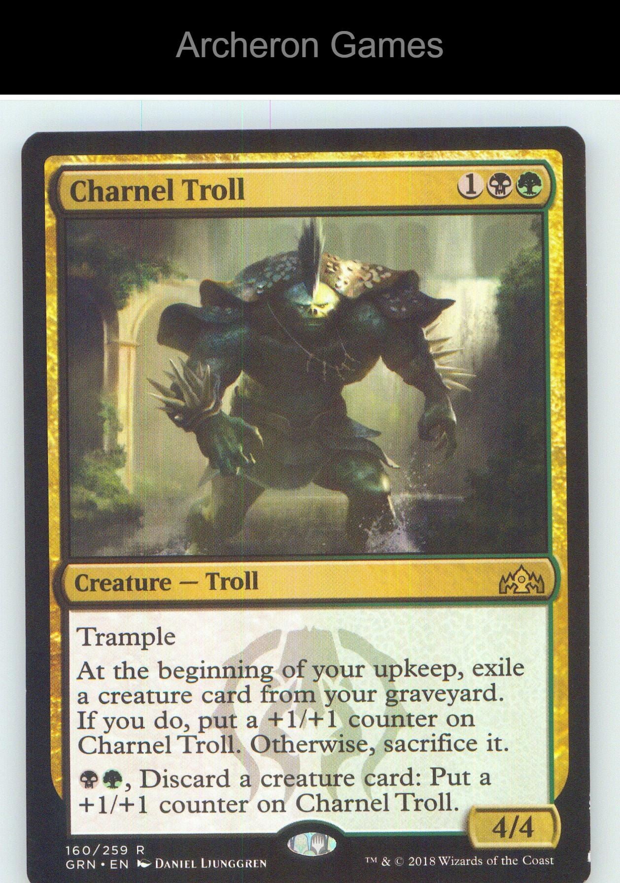 Charnel Troll GRN 160 R MTG Card NM/EX+