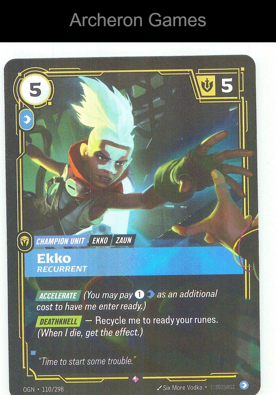 Ekko - Recurrent OGN 110/298 R Origins Riftbound Card