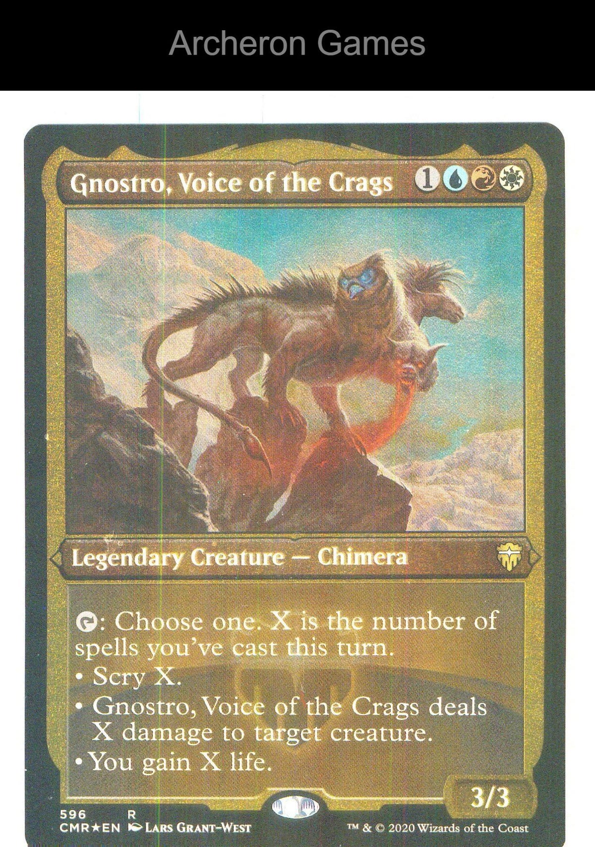 Gnostro, Voice of the Crags (Foil Etched) CMR 596 R MTG Card NM/EX+