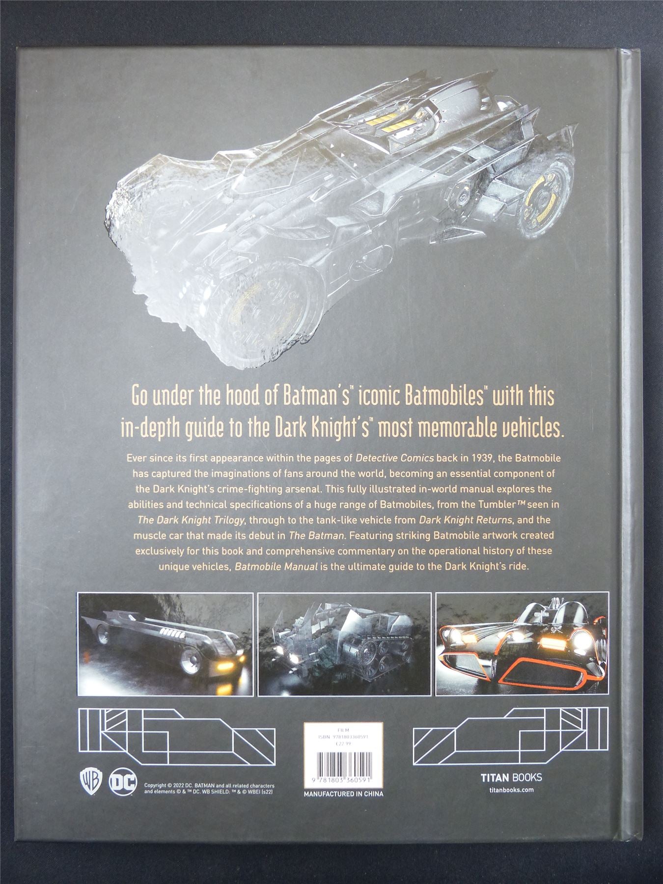 Batmobile Manual Inside the Most iconic Rides - Titan Gift Book Hardback #2O2