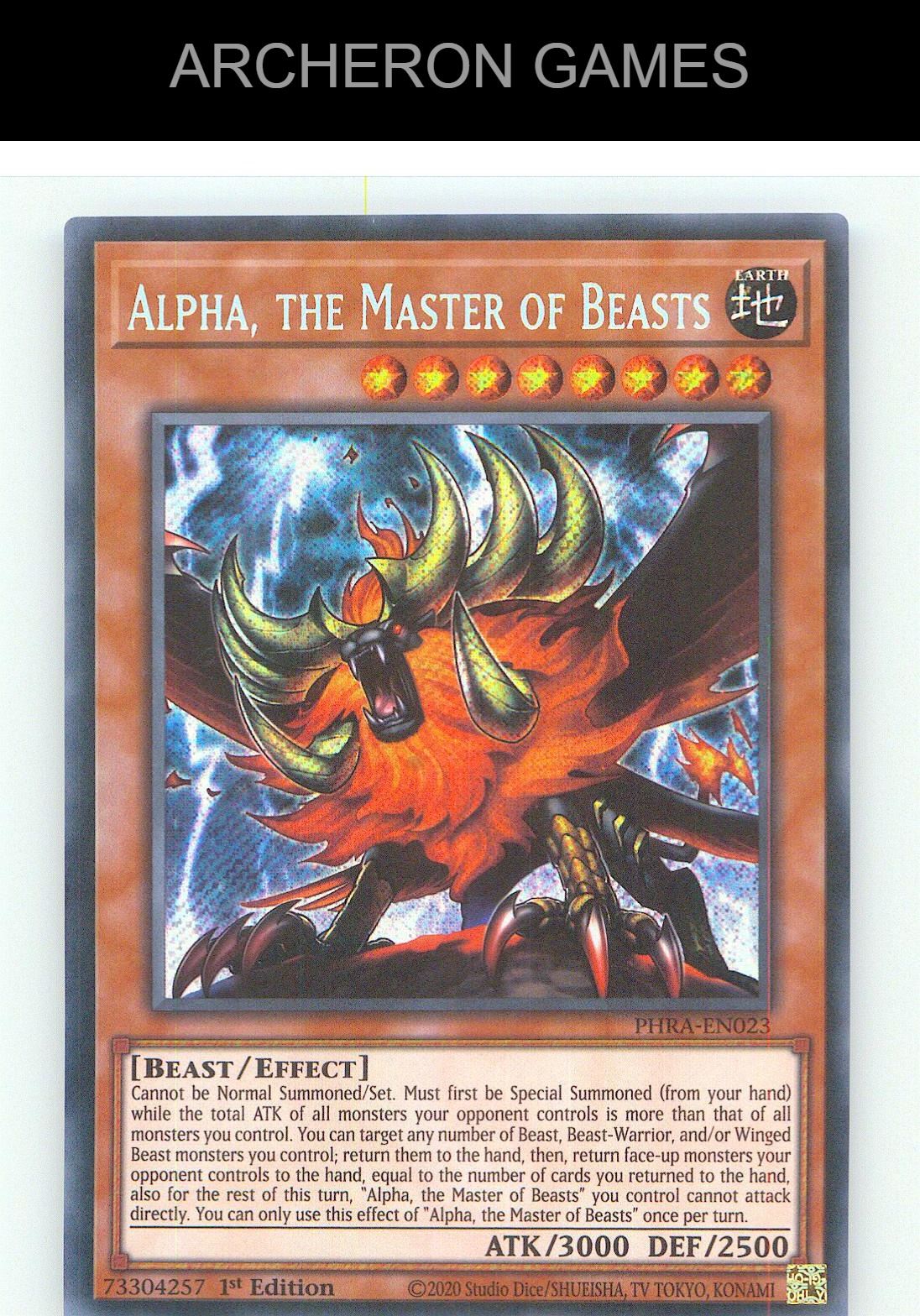 Alpha, the Master of Beasts SEC YUGIOH Card 1st Edition