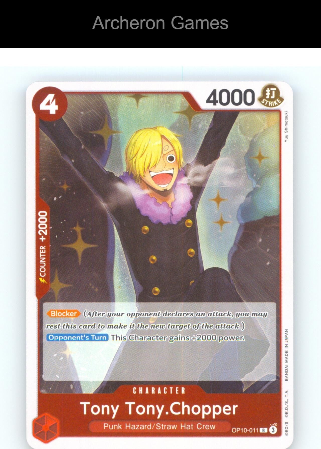 Tony Tony.Chopper (Reprint) OP10-011 R One Piece Card NM/EX+ Foil