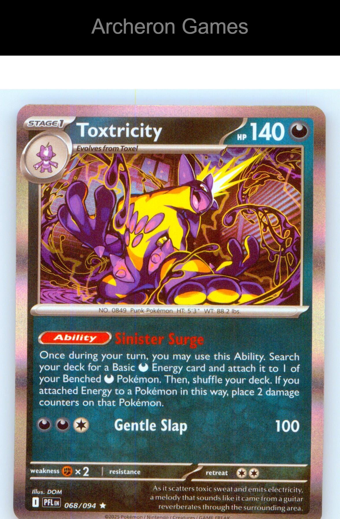 Pokemon Card Toxtricity PFL 068/094 R Phantasmal Flames Holo