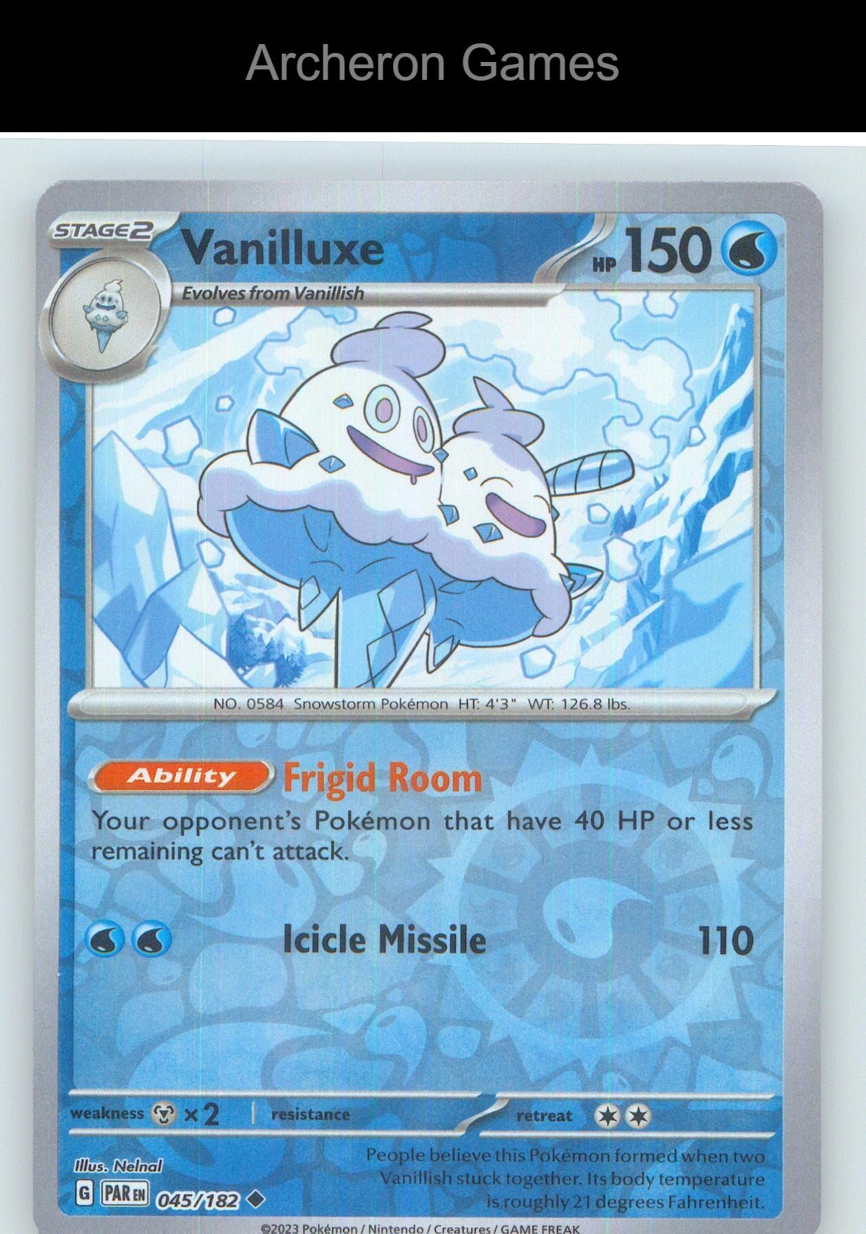 Pokemon Card Vanilluxe PAR 045/182 UC Paradox Rift Reverse Holo
