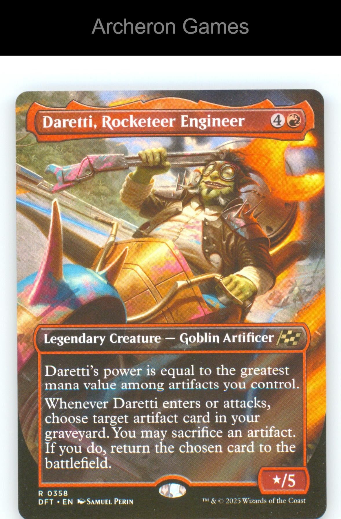 Daretti, Rocketeer Engineer (Borderless) DFT 358 R MTG Card NM/EX+