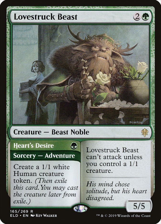 Mtg: ELD : Lovestruck Beast // Hearts Desire - - NM