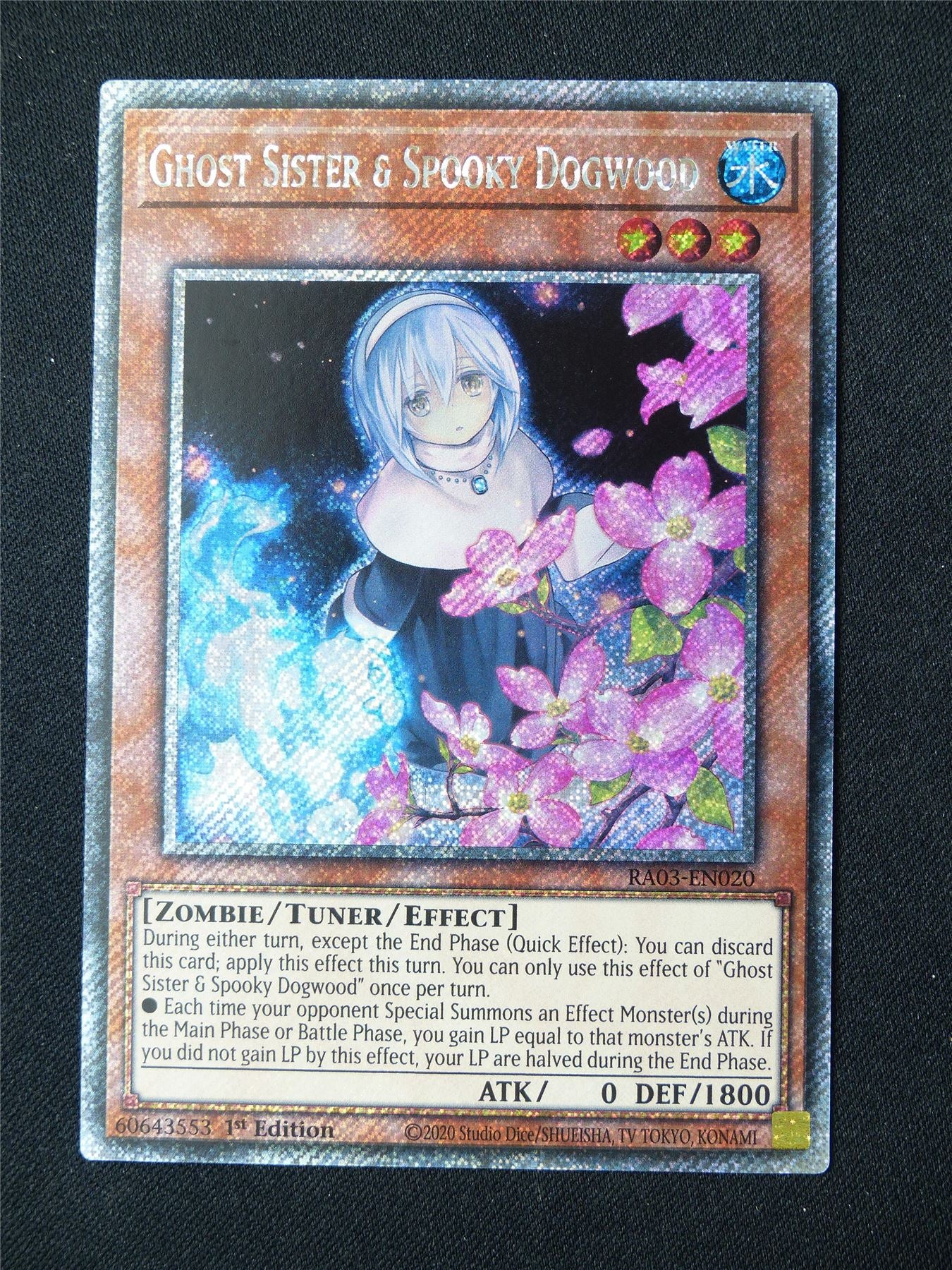 Ghost Sister & Spooky Dogwood RA03 Platinum Secret Rare - 1st ed Yugioh Card #89S