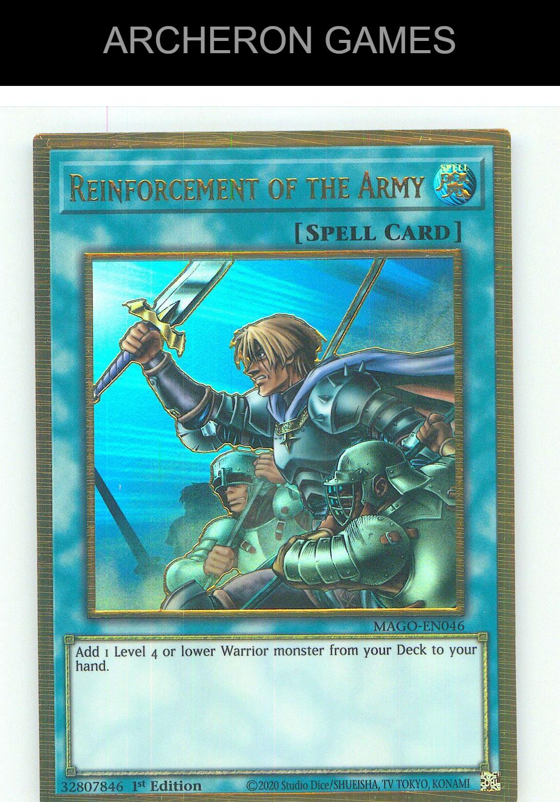 Reinforcement of the Army Premium Gold Rare YUGIOH Card 1st Edition